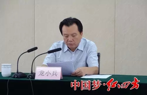 龍小兵宣布總公司《關于中鹽紅四方與中鹽常化重組聯合議案》的決定。